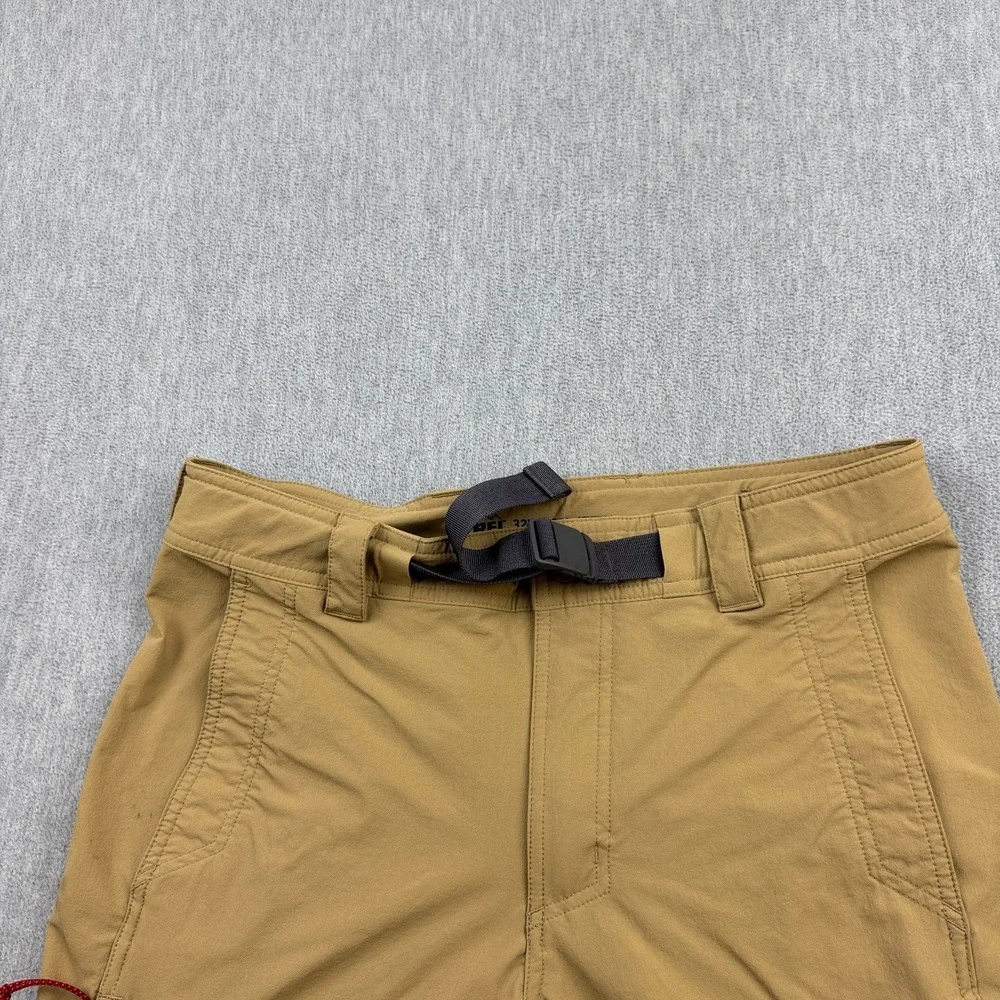 REI Co-op Pants Mens 32x32 Brown Screeline‎ Belted Hiking Outdoor Utility Casual